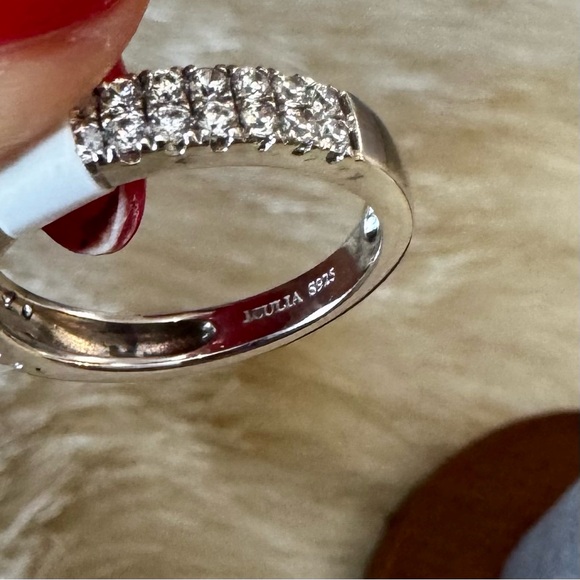 NWT 925 sterling silver 2 row anniversary band / ring 5.75 - Picture 5 of 12